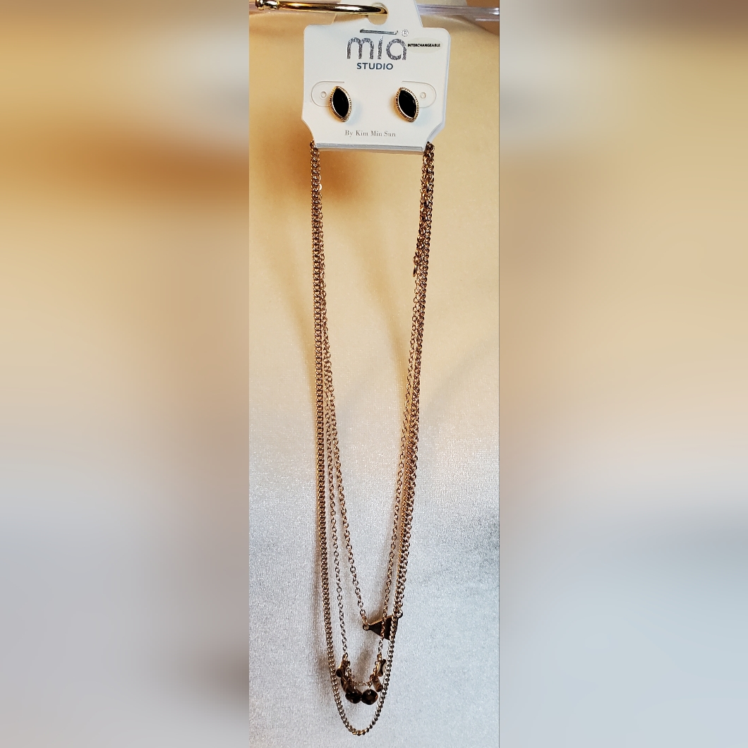 Mia Studio 3 In 1 Necklace And Earrings Set